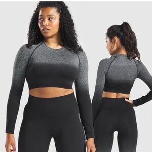 Gymshark Seamless Adapt Set. Ombre Long Sleeve Crop Top + Leggings